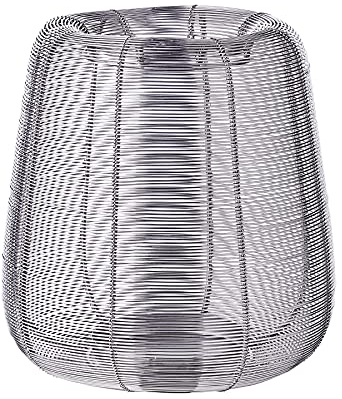 EDZARD Laterne Windlicht Kurt, Edelstahl vernickelt, Höhe 24 cm