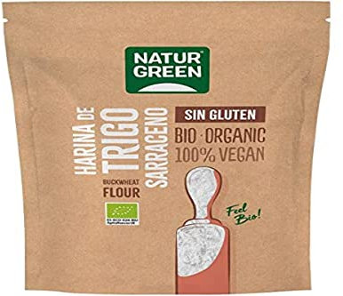 Naturgreen - Harina de Trigo Sarraceno Bio, Harina Ecológica para Cocinar, Trigo Sarraceno Molido, Sin Azúcares Añadidos, Sin Gluten - 500 g