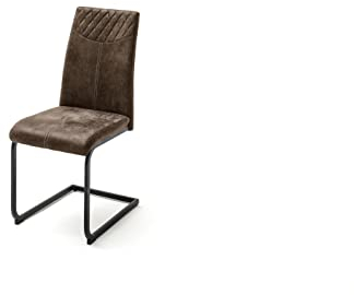 möbelando Schwingstuhl Küchenstuhl Polsterstuhl Freischwinger Stuhl Agia I (4-er Set) Braun/Cappuccino