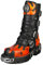 NEW ROCK Reactor Nero Pulik Fuoco Fiamme Fibbie Pelle Leather Boots Metallic Flames Black M.591-S16, Nero , 45 EU
