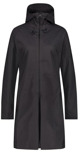 AGU SeQ Regenjacke Damen Urban Outdoor, Regenmantel Damen Wasserdicht mit Kapuze, Übergangsjacke Damen Atmungsaktiv - Schwarz - XS