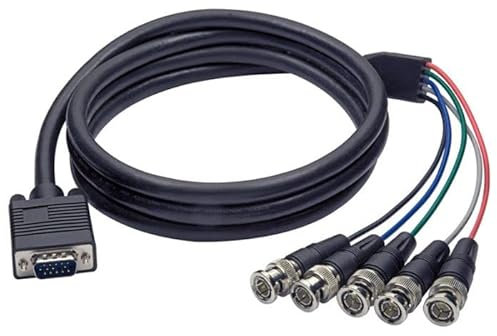 Elcart 421117200 VGA Connettore Cavo, 15 Polacchi, 5 Tappi BNC, 1.8mt