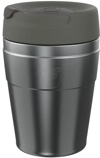 KeepCup Traveller Reusable Travel Mug - Vacuum Insulated Cup with Leakproof Sipper Lid - 12oz (340ml) - Nitro Gloss