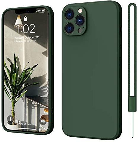 iPhone 12 Pro Max Hülle Silikon Case, ElestBela Hanyhülle iPhone 12 Pro Max Ultra Dünn Slim mit Microfiber, Kratzfeste Rundumschutz Case Schutzhülle Hülle für iPhone 12 Pro Max 6.7'' Grün