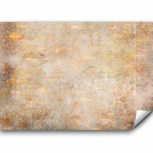 murando PREMIUM Papier peint Abstrait 150x105 cm Décoration Murale XXL Poster Tableaux Muraux Tapisserie Photo Trompe l'oeil Fleurs or Ornament b-A-0808-a-a