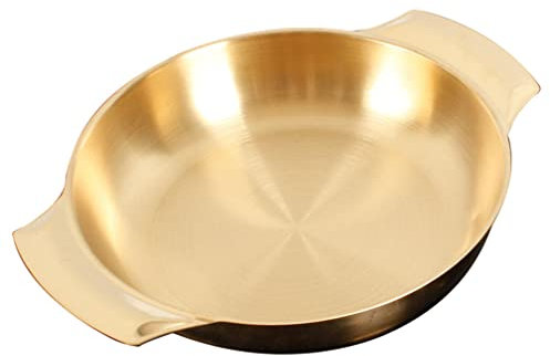 Kichvoe Cacerola De Acero Inoxidable Doble Asa Para Cocción De Fideos Instantáneos y Bbq Coreano y Antideslizante Para Cocina De Inducción y Gas