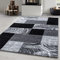 Carpetsale24 Teppich Wohnzimmer Moderne Abstrakt Kariert Design Schwarz - Grau - Weiß 140 x 200 cm - Kurzflor Teppich Schlafzimmer Pflegeleicht Extra Weich Flauschig Teppich Waschbar Esszimmer Küche