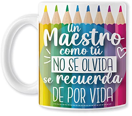 BAOBAB REGALOS Un Maestro como Tú Se Recuerda De Por Vida - Taza Profesores y Profesoras Fin De Curso - maestro - maestra. Cerámica blanca