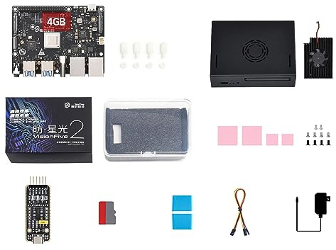 Waveshare VisionFive2 RISC-V Single Board Computer, StarFive JH7110 Processor with Integrated 3D GPU, Base on Linux, with 4GB RAM, Dedicated Case Kit, Mini-Host