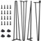 Hairpin Metal Table Legs Set of 4, 16 inch Heavy Duty DIY Industrial Desk Legs with Free Screws and Floor Protector Feet