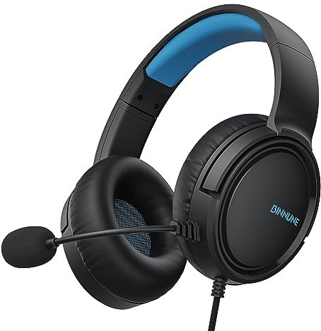 BINNUNE Gaming Headset with Mic for xbox PC-Blue