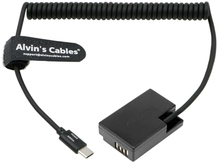 Alvin's Cables LP-E17 Akku Dummy auf USB-C PD gewickeltes Stromkabel für Canon EOS R8 R10 RP 200D 750D 760D 800D 77D 9000D Rebel SL2 SL3 T6i T6S T7i T8i Kiss X8i X9i X10 Kameras