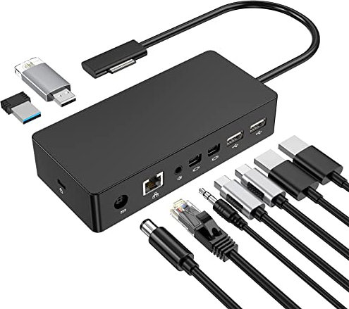 YYletgo Surface Dock, Surface Pro Docking Station with 90W Power Supply Compatible with Surface Pro 8/X/7/6/4/3/2017, Surface Laptop 4/3/2/go, Surface Laptop, Surface Book2,Surface Book,Surface Go