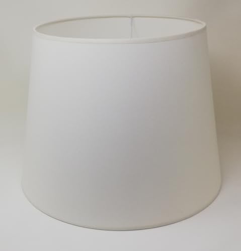 40 cm Pantalla, Tela de Algodón, respaldo de PVC Blanco, Producto Hecho a Mano, para Lámpara de Mesa, Lámpara de Pie (Marfil)