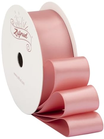 Zofrud Nastro di Raso Rosa Antico 25mm x 9 Metri – Ideale per Artigianato, Confezioni Regalo, Bouquet di Fiori e Matrimoni