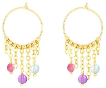 OHRRINGE MAMAN ET SOPHIE KLEINE KETTEN UND KETTEN, Medium, Gold, Aquamarin