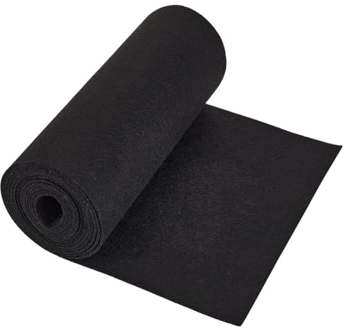 BENECREAT 3mx24cm Filzstoff, 2 mm Bastelfilzstoff, Polyester Filzrolle Für Handwerken Dekoration, Filz Tischsets, DIY Kunsthandwerk, Nähen Und Patchwork, Schwarze