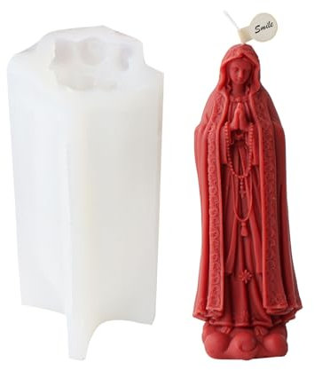 OralGos Molde de silicona para velas de estatua virgen, moldes de resina de hormigón, aromaterapia, fabricación de velas, molde de yeso para entusiastas religiosos