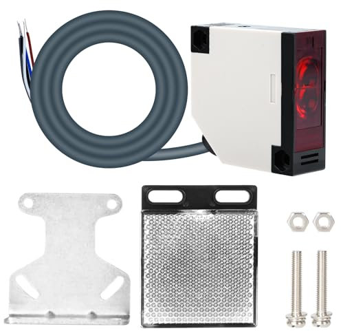 Jadeshay Fotoelektrischer Sensorschalter, Reflektor Lichtschranke E3JK-R4M1 Fotoelektrischer Strahlsensor 12-24 VDC Sensor für Lichtschranke E3JK-R4M1Induktionsabstand 0.1-4M Einstellbar