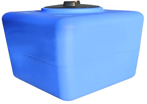 ESTO Serbatoio Acqua Potabile 100L - 200L - 300L - 500 L Polietilene Per Raccolta Acqua, Cisterna Esterno Blu, con Pompa e Press Control Pressostato (Solo Serbatoio, 300 Litri)