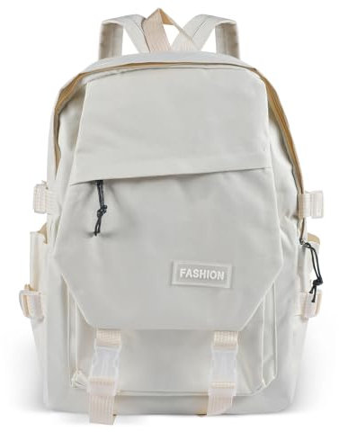 Schulrucksack Mädchen Teenager Rucksack Schule,Wasserdichter Tagesrucksack,15,6 Zoll Laptop Schulrucksack,Rucksack Damen,für Ausflüge, Uni, Schule u. Büro (white)