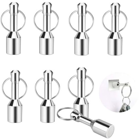Yuandream Schlüsselhalter Magnetisch, 8 Stück Metall Magnet Schlüsselbund Metall Car Keychain mit Split Ring Abnehmbare Schlüsselringe für Metallrecycling Hobbysammler,Taschen,Geldbörsen,Gürtel