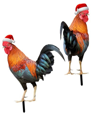 MOBUTOFU 2stücke Hühner Deko Stake Für Terrasse Und Weihnachtsdeko Aus Acryl Garten Und Rasendekoration Hühnerpfahl Für Außenbereich