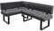 byLIVING Eckbank Vancouver/Webstoff anthrazit/Metall Gestell schwarz pulverbeschichtet/Taschenfederkern/Langer Schenkel rechts/Küchenbank/Sitzbank/ 125 x 181,5, H 86 cm