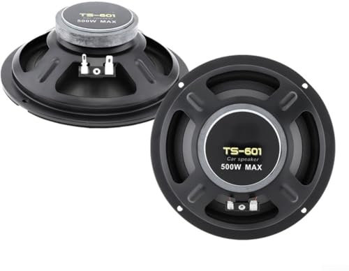 Paquete de 2 altavoces de sonido woofer de 6.5 pulgadas, altavoces y subwoofers de audio de 2 vías, altavoz coaxial de comercio electrónico TS-601, color negro