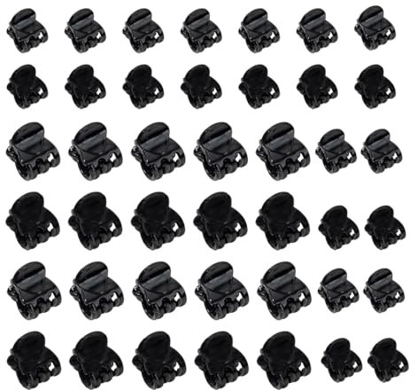 DLPRK 40 Piezas Pinzas Pequeñas Pelo, Mini Clips para el Cabello, Horquillas Plásticas Antideslizantes para Niñas y Mujeres, Pinzas de Pelo para Mujer (Negro)