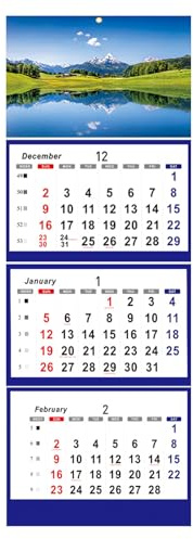 Calendario da parete 3 2026 – Calendario mensile bipiegato, calendario 3 2026 | Calendario verticale di 3 da dicembre 2026 a gennaio 2027 per una pianificazione completa
