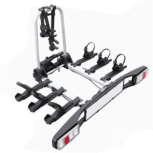 Portabici per Montaggio Su Bagagliaio Auto, Portabici Portatile da Gancio, Portabici per Auto SUV per 2/3/4 Bici(4 bike)