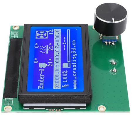 Écran d'affichage LCD pour imprimante 3D - 12864 - Bleu - Panneau de commande avec câble ruban pour Ender 3, 3s, 3x 3 Pro