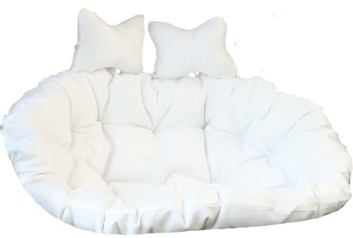 Luxuriöse Gartenstuhl-Schaukel mit Kissen, stilvolle und bequeme Hängematte, Zweisitzer, waschbar, Eierstühle für Garten oder Veranda