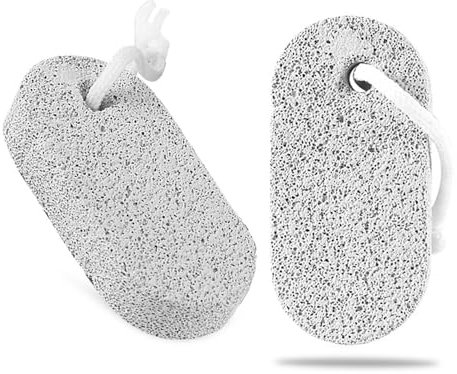 zoerbufan 2 Pièces Pierre Ponce Naturelle Pédicure Outil Soins Des Pieds Laveur Dur Peau Désactivant pour Enlever Les Callosités, la Peau Morte, et les Durillons, Soin Pied(Ovale)