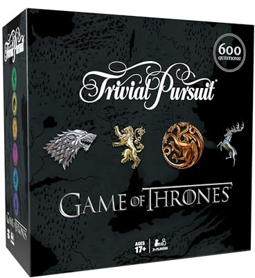 Trivial Pursuit: Game of Thrones, Quick Play Edition, Testen Sie Ihr Wissen über GoT Lore mit 600 Fragen in 6 Kategorien über Westeros, Häuser, Drachen & Schlachten, offizielles HBO-Lizenzprodukt