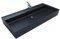 Design Waschtisch 100x45cm Schwarz Matt Waschbecken Aufsatzwaschbecken Keramikwaschbecken Waschplatz mit Armaturenloch und Überlauf