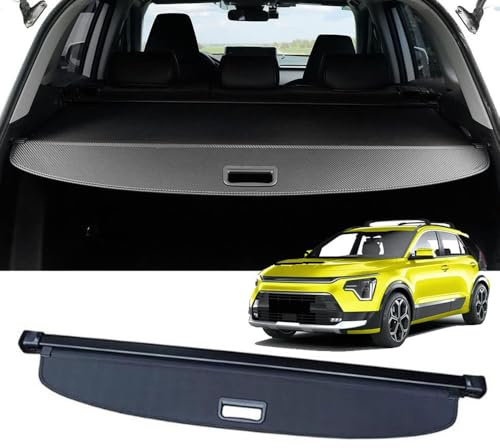 YUENAN2025 Auto Einziehbarer Laderaumabdeckung Kofferraum für Kia NIRO EV 2023-2026, Schwarz Schutz Der Privatsphäre Abdeckung Hutablage Cargo Cover, Ausziehbar Kofferraumabdeckung Rollo