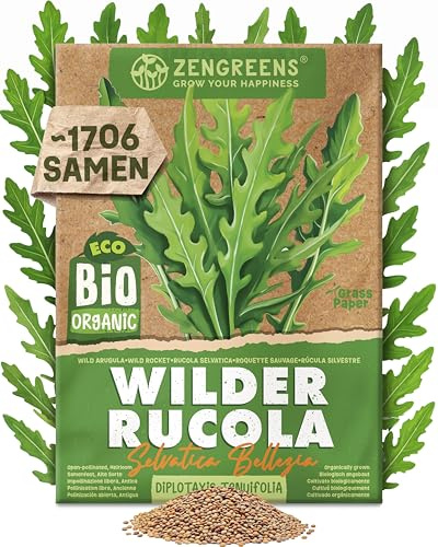 ZenGreens® - Bio Wilder Rucola Samen (Bellezia) - Wilder Rucolasamen - Gemüsesamen für den einfachen Anbau im Garten, Balkon oder Hochbeet - Saatgut - Stinkrauke