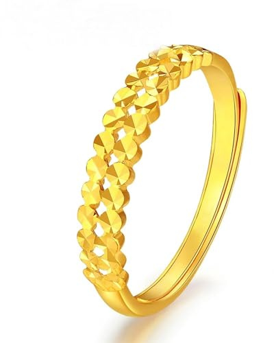 KnSam Pärchen Ringe Gold Au750 18 Karat, Klassiker Freundschaftsringe, Echt Schmuck Partnerringe 18K Gelbgold, Gr.69 (22.0)