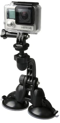 KOMBIUDA Auto Kamera Halterung mit Doppeltem Starken Saugnapf Verstellbarer Drehung Robustes Abs Material Kompatibel mit Dashcam Actioncam Sportkamera für Fenster und Armaturenbrett