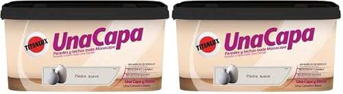 TITANLUX Una Capa Lavable pintura para paredes Piedra Suave 4 L (Paquete de 2)