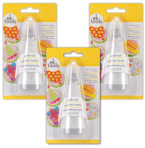 EK Tools Anti-Static Powder Tool – 18g, 3-Pack | Adhesive Deactivator & Embossing Prep Tool | Scrapbooking & Card Making