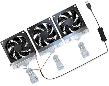 Qusinfc FishTank Clip on Cooling Fan Water Plant Cooling Temperature Control Aquariums Chiller Fans Adjustable Aquarium Cooling Fan
