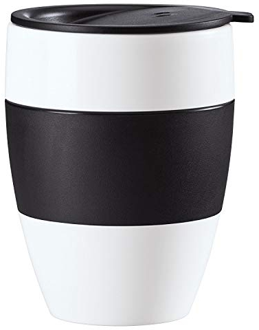 Koziol Thermobecher 400 ml Aroma to go, Kunststoff, solid schwarz, 9,1 x 9,1 x 12 cm