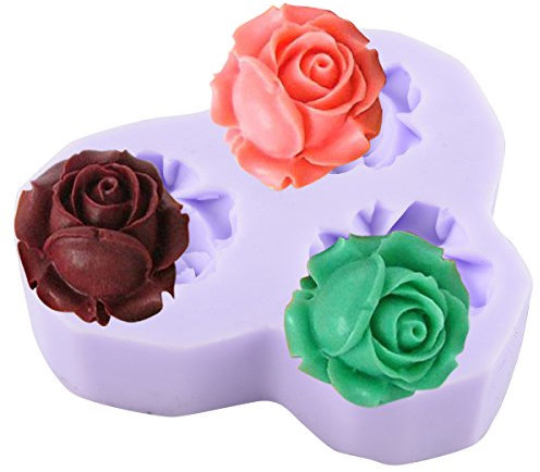 *Versand aus Deutschland* 100 St. ROSE SILIKON AUSSTECHER Ausstechform fuer Marzipan Fondant Tortendeko Seife Form