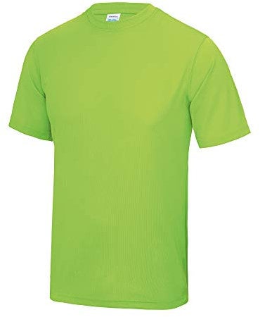 Just Cool Mens Performance Plain T-Shirt (M) (Electric Green)