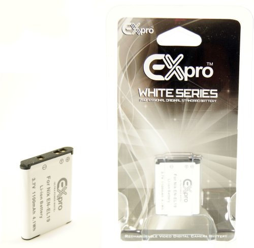 Ex-Pro® Nikon EN-EL19 ENEL19 Ultra White Series Replacement Battery 3.7v, 1100mAh [See Description for Models]