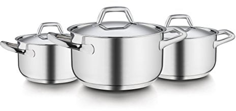 Barazzoni Chef Line Batteria 6 Pezzi, Acciaio Inox 18/10. Made in Italy.