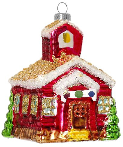 Sikora Christbaumschmuck Glas Ornament/Kirche - H:7cm